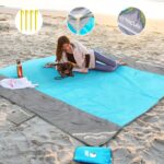 COVACURE Large packable beach picnic mat – 210 X 200CM – Blue