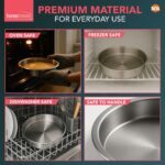 Fixed-base round sandwich cake tins – 8 inches – Silver - Image 6