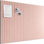 Modular felt noticeboard tiles – Fine-stripe 12-pack – Coral – 12-pack