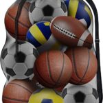 Mesh sports ball storage bag – 30" x 40" – Black – 20 litres
