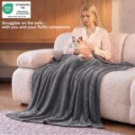 WAVVE Fleece Blanket Sofa Throw Grey 4ft x 5ft - Fluffy Soft Warm Versatile Blanket for Sofa/Couch/Bed Throw/Single Size Gray,130x150 cm - Image 3