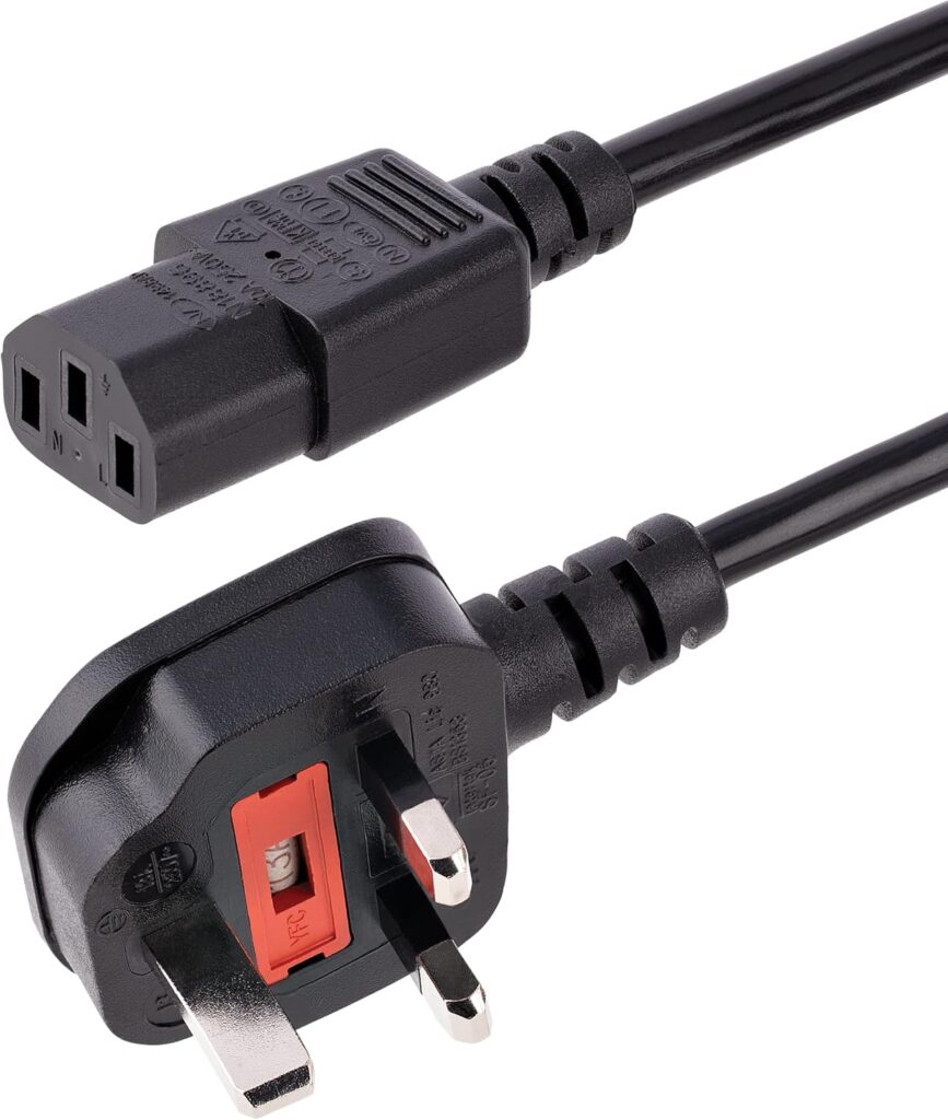 StarTech 3m UK Computer Power Cable, 10A 250V – Black