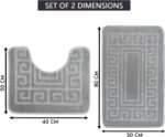 EDS Bath and pedestal mat set – Badematte Grau – 50 x 80 cm (Rectangular) – Silver - Image 3