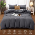 Utopia Bedding Microfibre duvet cover set – Double – Grey – 3-pack - Image 2