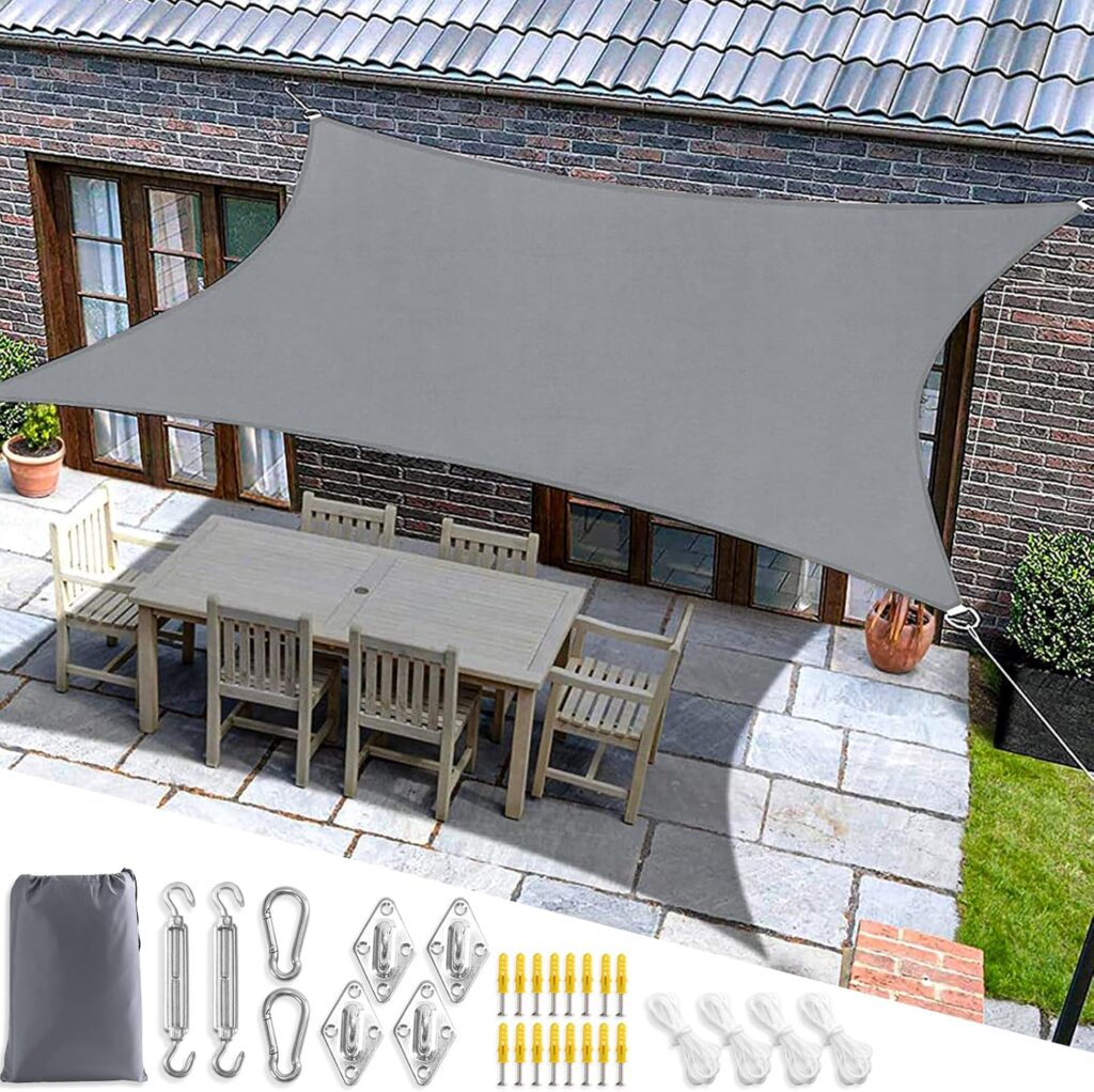Rectangular garden shade sail – YP013 – 3x4m – Grey