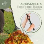 Pelle & Sol Adjustable 25-tine leaf rake – Black - Image 2