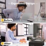 BONTEC Dual Monitor Stand Riser, Stepless Adjustable Length & Angle – Black - Image 3