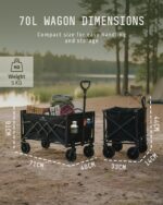 Voyager Collapsible camping wagon – Black (70l) - Image 7