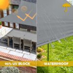 Rectangular garden shade sail – YP013 – 3x4m – Grey - Image 8