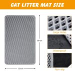 Double-layer cat litter mat – 38×61 cm – Grey - Image 3