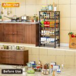 Rolling vegetable basket trolley – 43x86cm – Black - Image 3