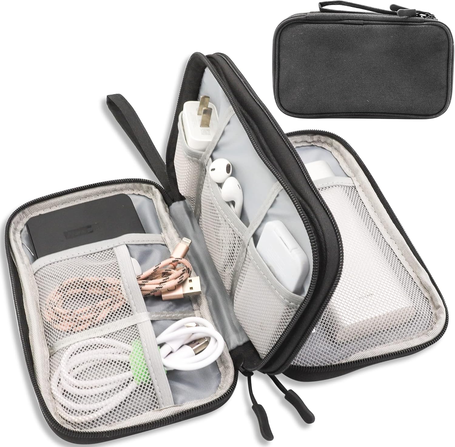 Teskyer Travel Cable Organiser Bag, Travel Essential – Small (8.5 x 5.0 inch) – Black Teskyer Travel Cable Organiser Bag, Travel Essential – Small (8.5 x 5.0 inch) – Black - Image 1