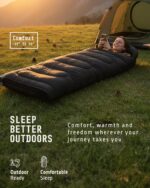 Voyager Adult camping sleeping bag – Black - Image 3