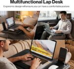 Vivo Technologies Portable Lap Desk Wood Laptop Tray with Cushion – Black - Image 7