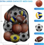 Mesh sports ball storage bag – 30" x 40" – Black – 20 litres - Image 2