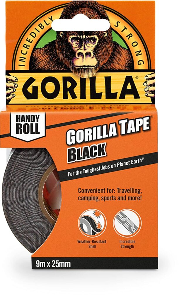 Gorilla Tape Handy Roll, Black, 9 m