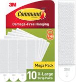 Command Interlocking picture-hanging strips – X-Large – White – 20-pack