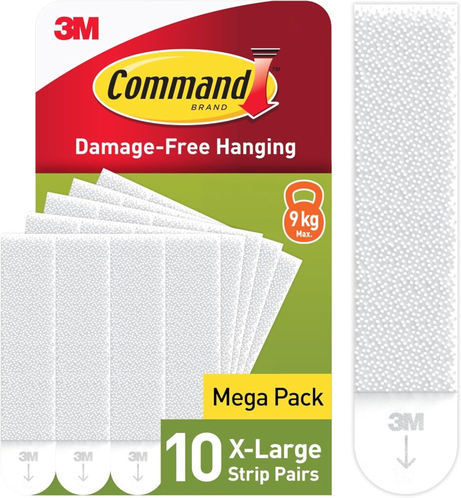 Command Interlocking picture-hanging strips – X-Large – White – 20-pack