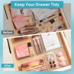 Vtopmart 25 Pack Drawer Organiser, 4-Size Makeup Organizer Trays for Vanity, Bathroom, Desk, Office, Bedroom – Transparent - Image 3