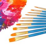Amazon Basics Paint Brush Set, PBT Paint Brushes with Wood Handle – 6.9 to 7.7 inch – Blue - Image 5
