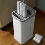 Flat mop with slot-wringing bucket – White Lite133
