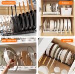 MENGCOOL Expandable pan and lid rack – White - Image 4