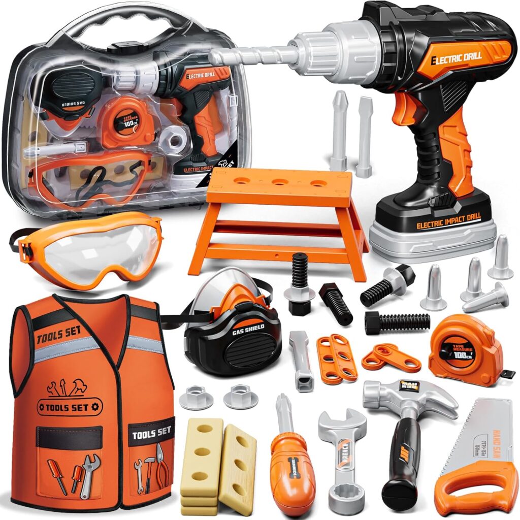 Pretend construction tool kit – Standard – Orange