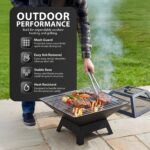 ZENO Square outdoor fire pit – Black - Image 5