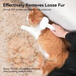 aumuca Cat Dog Brush with Release Button – White - Image 5