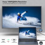 BENFEI HDMI to VGA 1.8M Cable, Uni-Directional HDMI to VGA Cable (Male to Male) Compatible for Computer – Black 1 Pack - Image 4