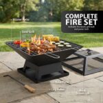 ZENO Square outdoor fire pit – Black - Image 6