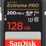 SanDisk 128GB Extreme PRO SDXC card, SD Card – Extreme PRO UHS-I – Black, Gold, Grey, Red, White