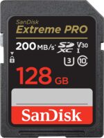 SanDisk 128GB Extreme PRO SDXC card, SD Card – Extreme PRO UHS-I – Black, Gold, Grey, Red, White