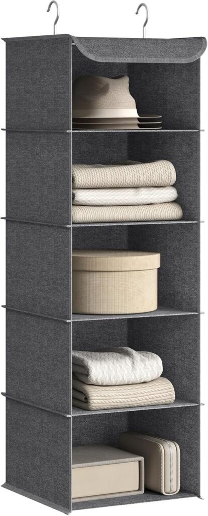 Wardrobe-rail hanging shelves