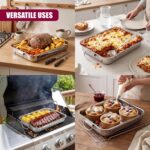 Deep stainless-steel handled roasting tins – Silver - Image 5