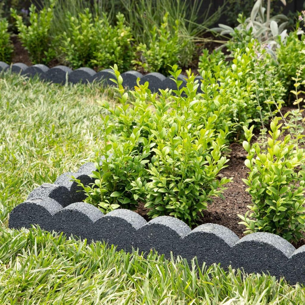 Flexible rubber garden edging – Grey – 4-pack