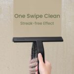 dancemoon JustHang Shower Squeegee, built-in hook, 25cm, black silicone – Classic Black - Image 2