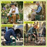 Folding garden kneeler and seat – Luxury version – Green - Image 9