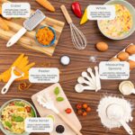 nuovva Mixed silicone and wood utensil set – Varies (Small to Medium) – Cream - Image 7