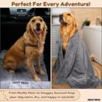 SOGGYDOGGY Large microfibre dog-drying towel – Grey Dog Drying Towel – XL – Grey - Image 4