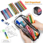 Transparent exam pencil case – 22x4x9 Cm – Black – 0.79 litres - Image 2
